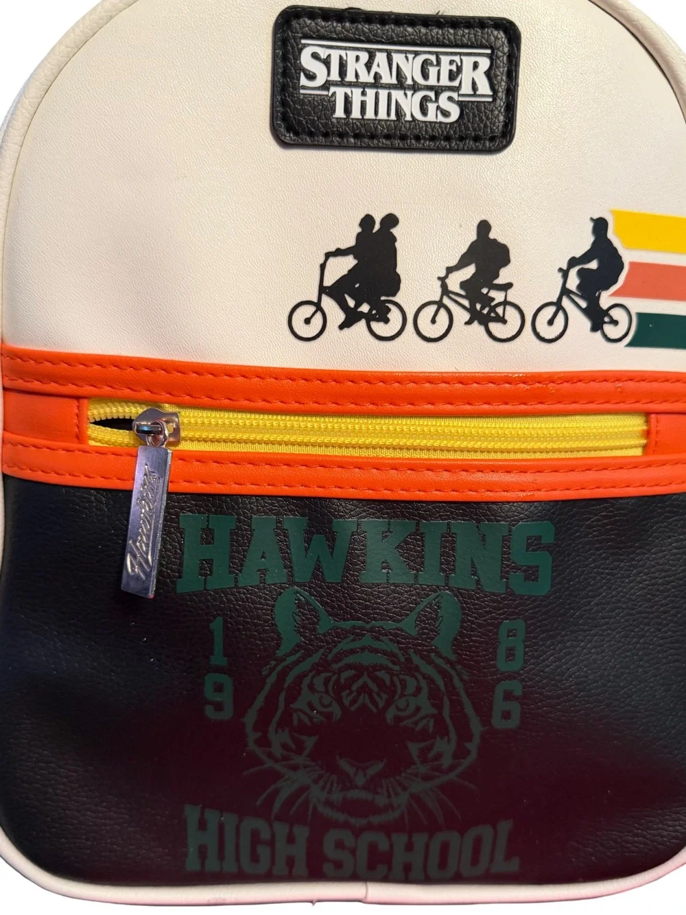 Stranger Things NWT Black Cream & Orange Backpack with Eleven Pop Television